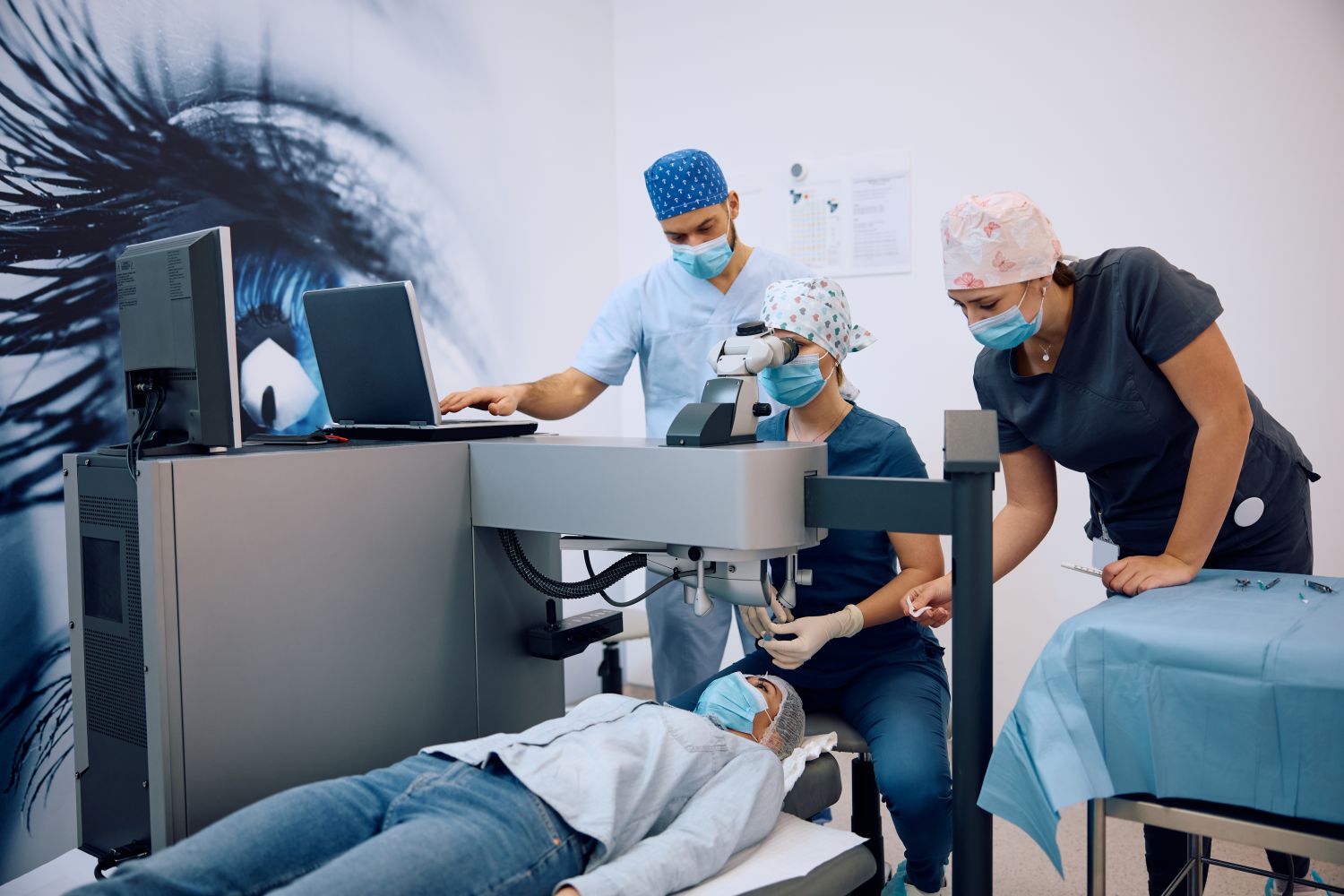 female patient getting Lasik